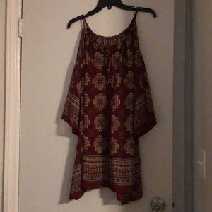 Boho Chic Dress With Cold Shoulders